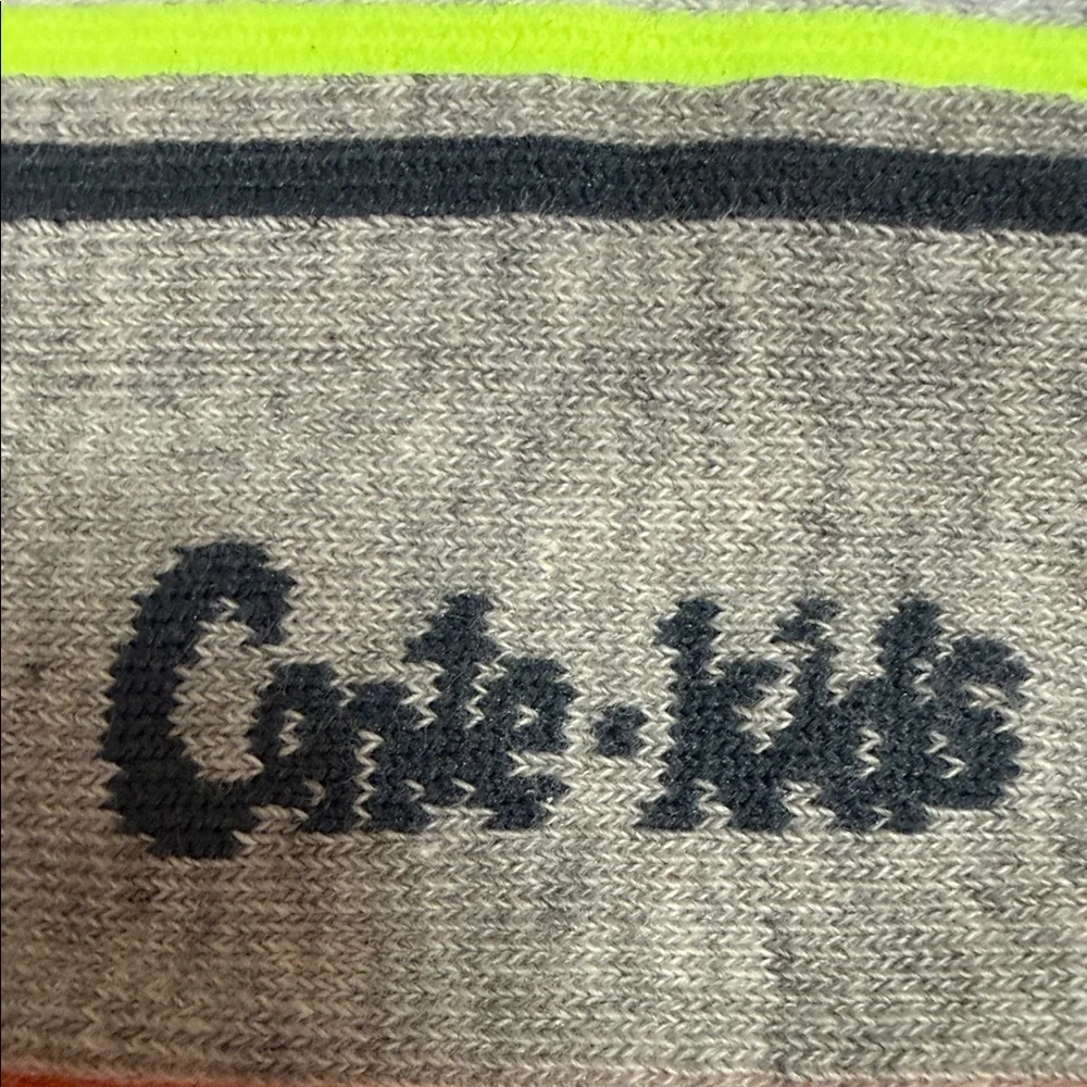 Gray and Neon Green Socks
